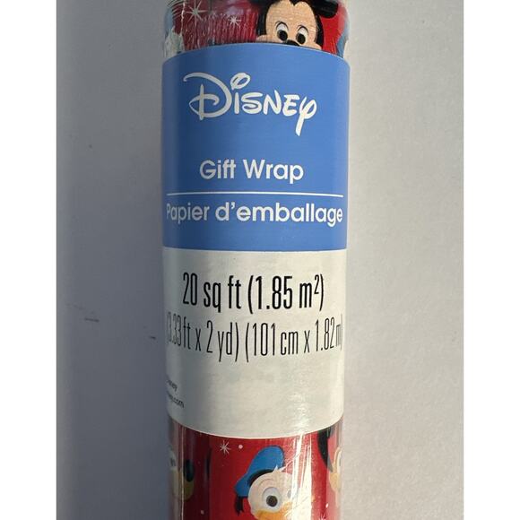 Disney Christmas Wrapping Paper, Mickey Mouse, Pluto, Donald Duck 20 Sq Feet - Picture 2 of 5